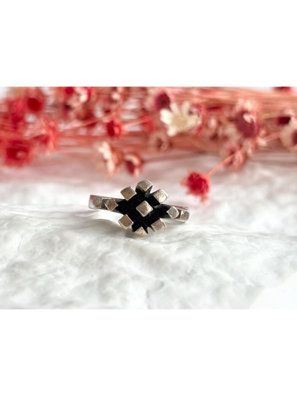 Brutalist Danish Made 1950's Classic Sterling Silver 925 Vintage Ring - sz 6 - Picture 12 of 16